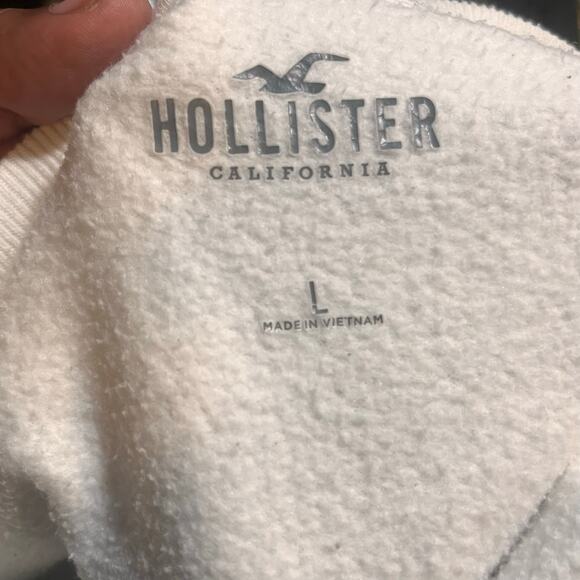 Hollister Women Large White Mountain Graphic Crewneck Pullover Alaska Sweatshirt - Picture 5 of 6